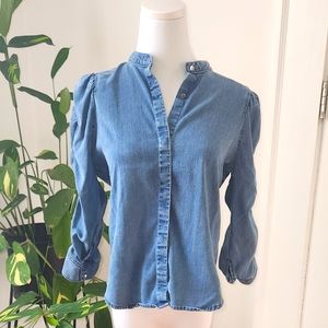White House Black Market Denim Blouse
